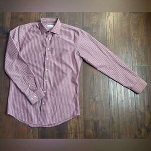 Nordstrom Rack Men's Burgundy Striped Dress Shirt